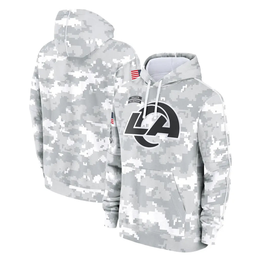 Rebec LA.Rams Arctic Camo Salute to Service Hoodies Limited Game Blank Player Stitched Jerseys