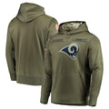 Rebec LA.Rams Olive Salute to Service Pullover Hoodies Home Game Blank Player Stitched Jerseys