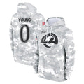 Rebec LA.Rams #0 Byron Young Player Arctic Camo Salute to Service Hoodies Limited Game Stitched Jerseys