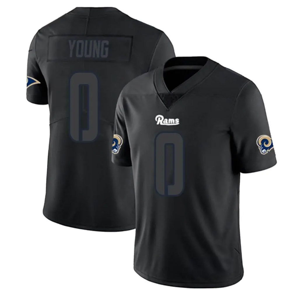 Rebec LA.Rams #0 Byron Young Player Black Impact Limited Home Game Stitched Jerseys