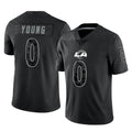 Rebec LA.Rams #0 Byron Young Player Black Limited Reflective Home Game Stitched Jerseys