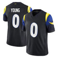 Rebec LA.Rams #0 Byron Young Player Black Midnight Rivalries Collection Limited Home Game Stitched Jerseys