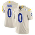 Rebec LA.Rams #0 Byron Young Player Bone Limited Vapor Home Game Stitched Jerseys