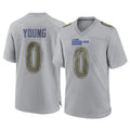 Rebec LA.Rams #0 Byron Young Player Gray Atmosphere Fashion Home Game Stitched Jerseys