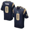 Rebec LA.Rams #0 Byron Young Player Navy Home Game Stitched Jerseys