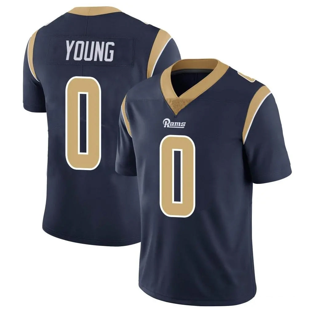 Rebec LA.Rams #0 Byron Young Player Navy Limited Vapor Untouchable Home Game Stitched Jerseys