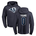 Rebec LA.Rams #0 Byron Young Player Navy Pullover Hoodie Limited Game Stitched Jerseys