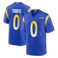Rebec LA.Rams #0 Byron Young Player Royal Home Game Stitched Jerseys