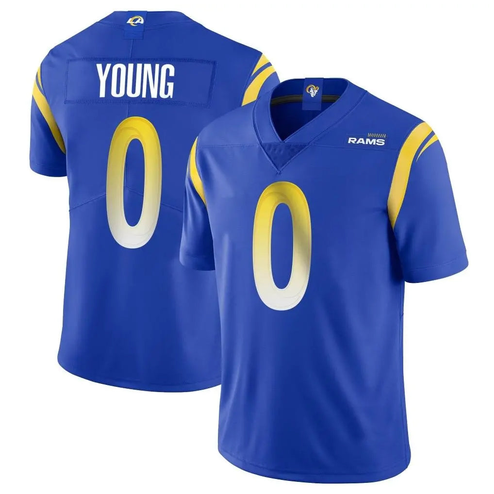 Rebec LA.Rams #0 Byron Young Player Royal Limited Vapor Untouchable Home Game Stitched Jerseys