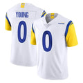 Rebec LA.Rams #0 Byron Young Player White Limited Vapor Untouchable Home Game Stitched Jerseys