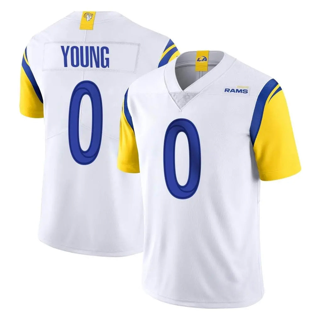 Rebec LA.Rams #0 Byron Young Player White Limited Vapor Untouchable Home Game Stitched Jerseys