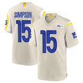 Rebec LA.Rams #15 Ty Simpson Player Bone Home Game Stitched Jerseys