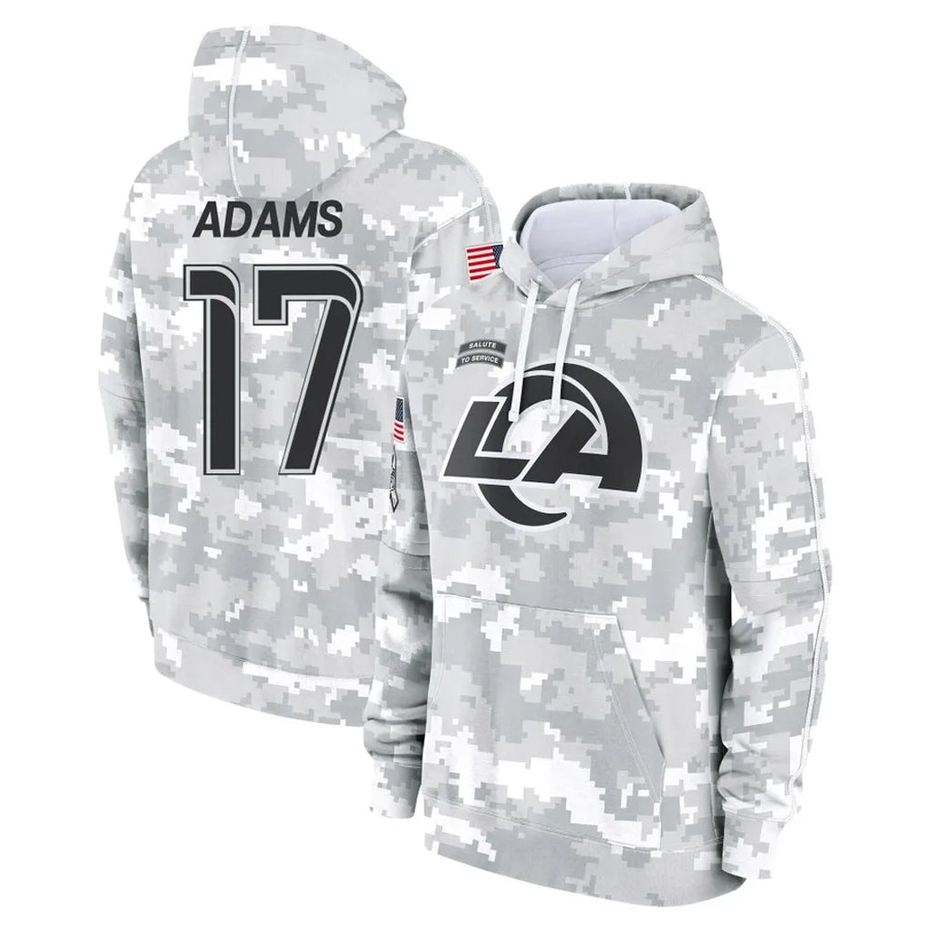 Rebec LA.Rams #17 Davante Adams Player Arctic Camo Salute to Service Hoodies Limited Game Stitched Jerseys
