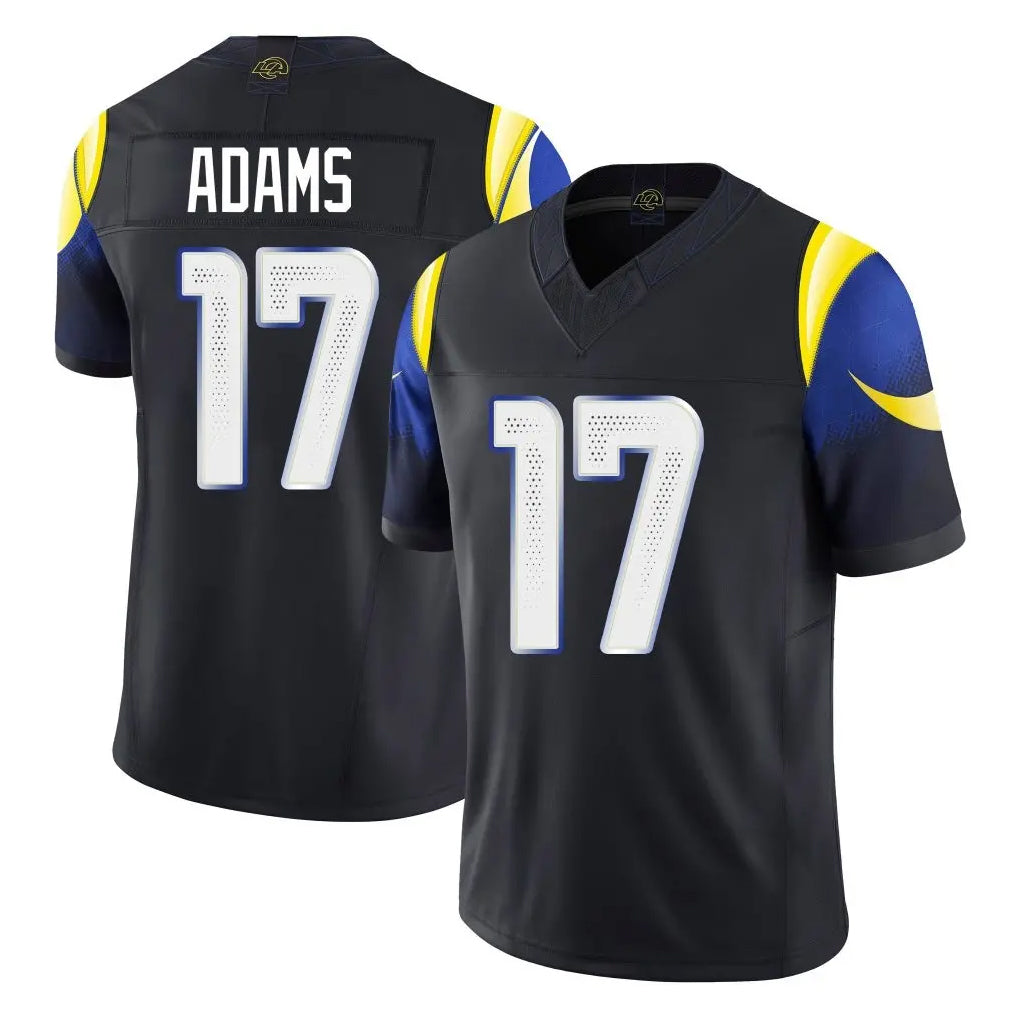Rebec LA.Rams #17 Davante Adams Player Black Midnight Rivalries Collection Limited Home Game Stitched Jerseys