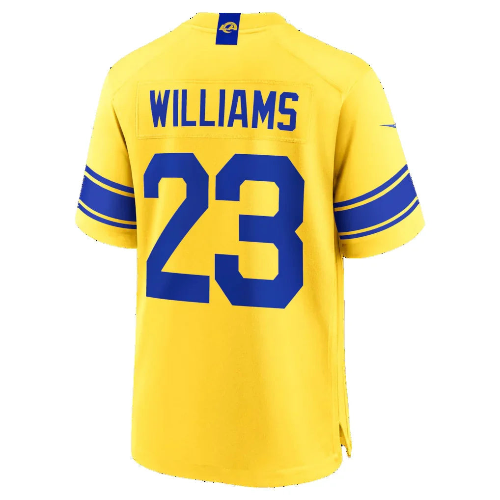 LA.Rams #23 Kyren Williams Rebec Classic Sol Game Stitched Jerseys