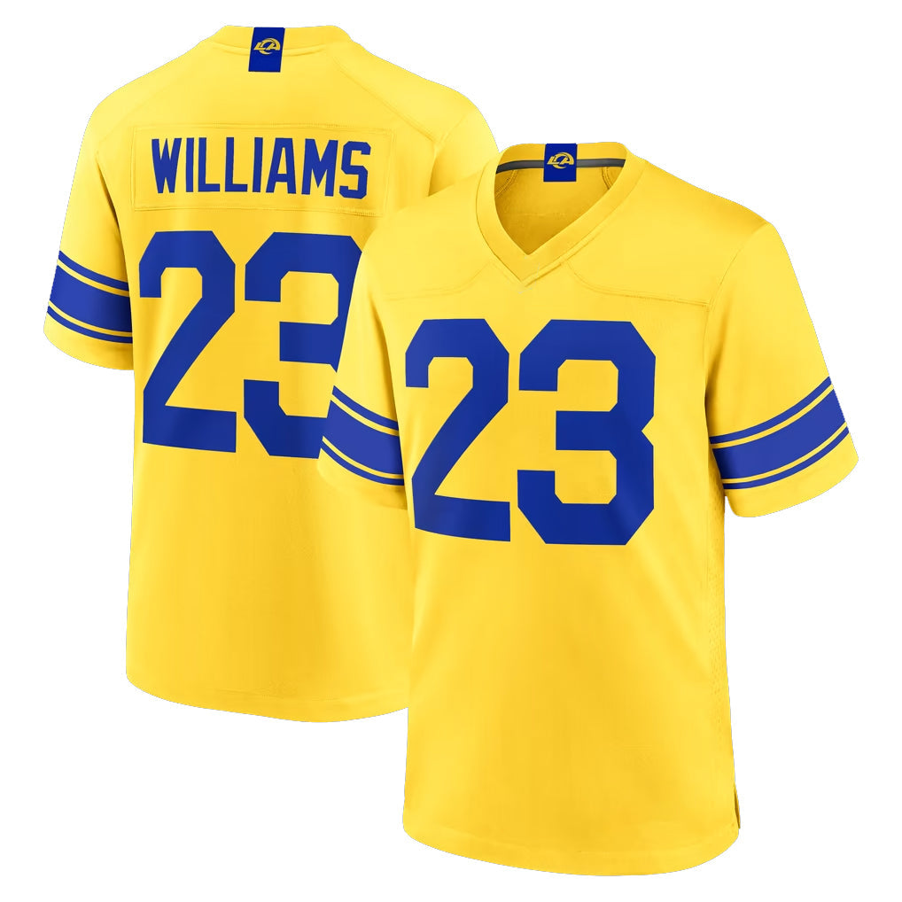 Rebec LA.Rams #23 Kyren Williams Player Gold Classic Sol Home Game Stitched Jerseys