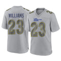 Rebec LA.Rams #23 Kyren Williams Player Gray Atmosphere Fashion Home Game Stitched Jerseys