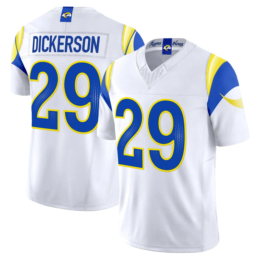 Rebec LA.Rams #29 Eric Dickerson Player White Rivalries Vapor Limited Home Game Stitched Jerseys
