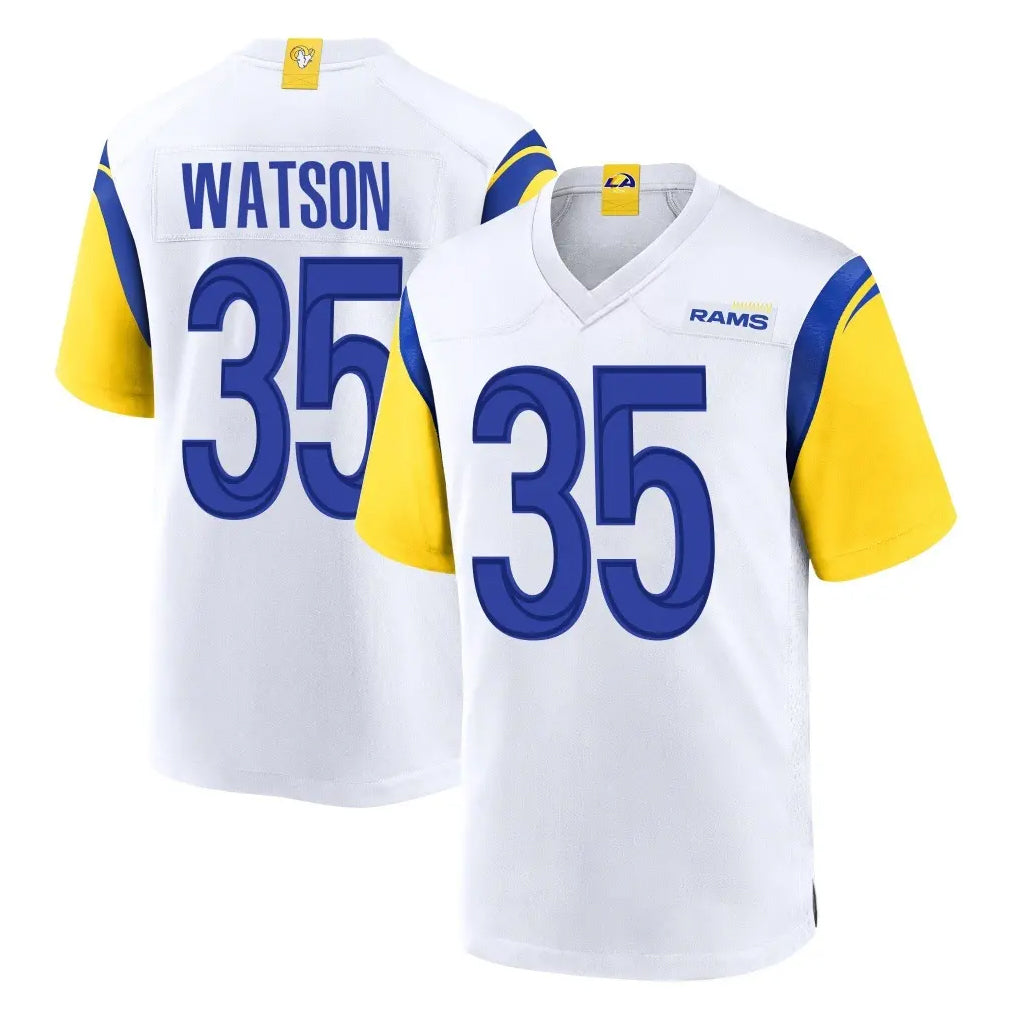 Rebec LA.Rams #35 Jaylen Watson Player White Home Game Stitched Jerseys