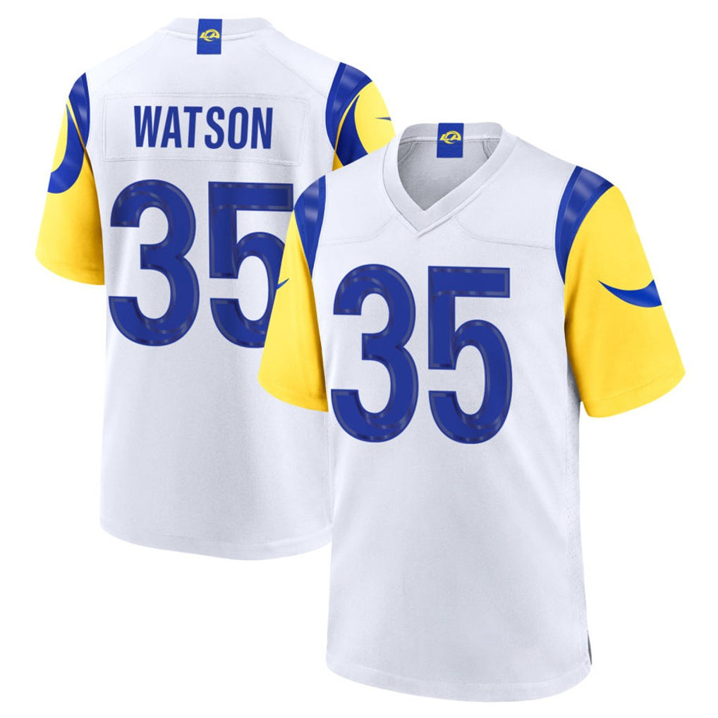 Rebec LA.Rams #35 Jaylen Watson Player White Limited Home Game Stitched Jerseys
