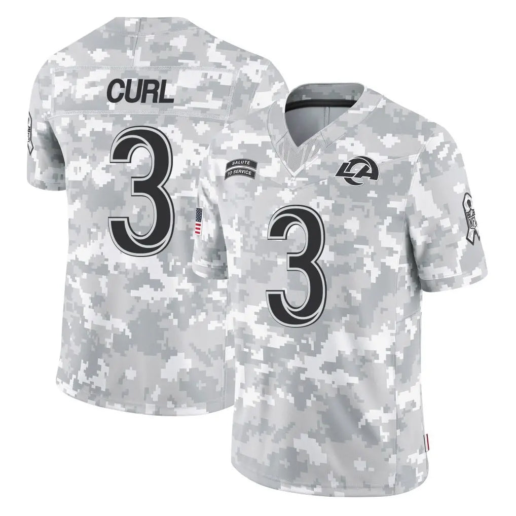 Rebec LA.Rams #3 Kam Curl Player Arctic Camo Salute To Service Limited Game Stitched Jerseys