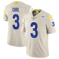 Rebec LA.Rams #3 Kam Curl Player Bone Limited Vapor Home Game Stitched Jerseys