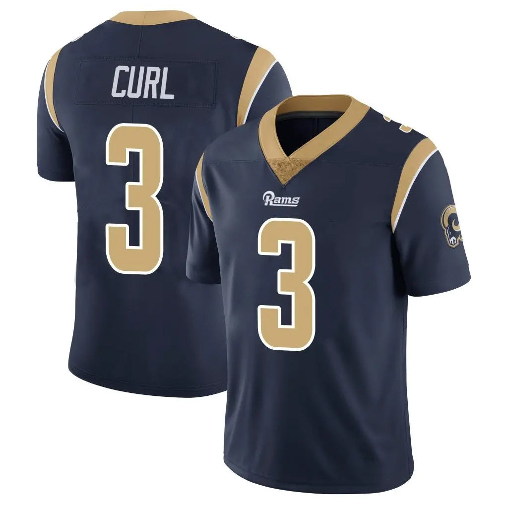 Rebec LA.Rams #3 Kam Curl Player Navy Limited Vapor Untouchable Home Game Stitched Jerseys