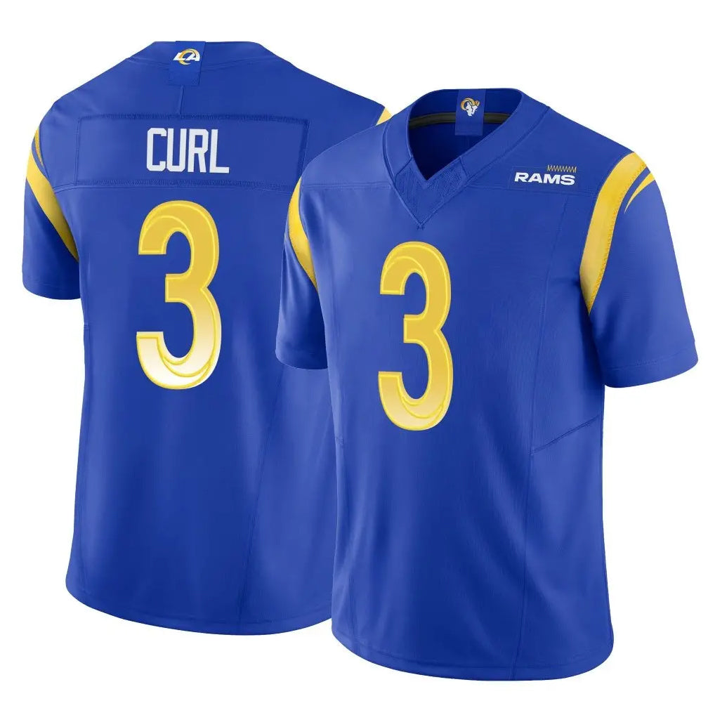 Rebec LA.Rams #3 Kam Curl Player Royal Limited Vapor F.U.S.E. Home Game Stitched Jerseys