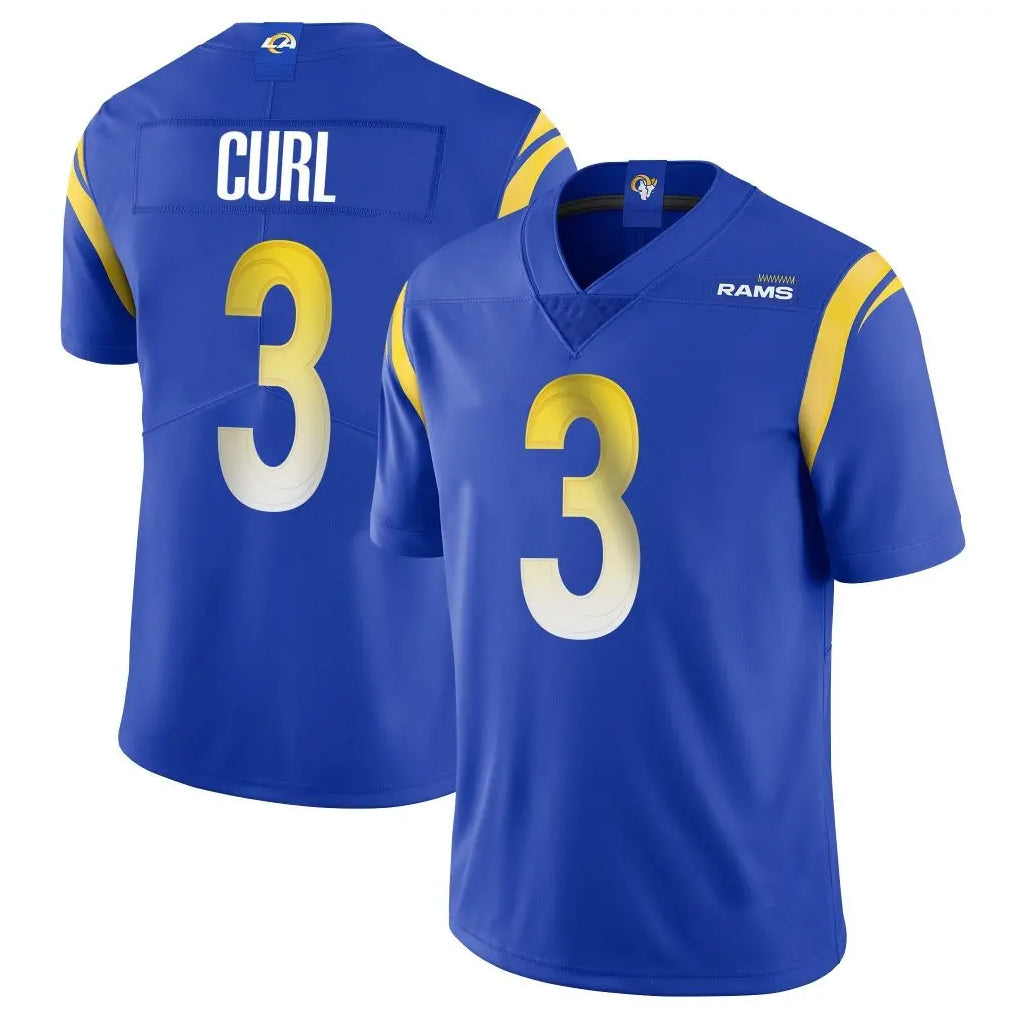 Rebec LA.Rams #3 Kam Curl Player Royal Limited Vapor Untouchable Home Game Stitched Jerseys