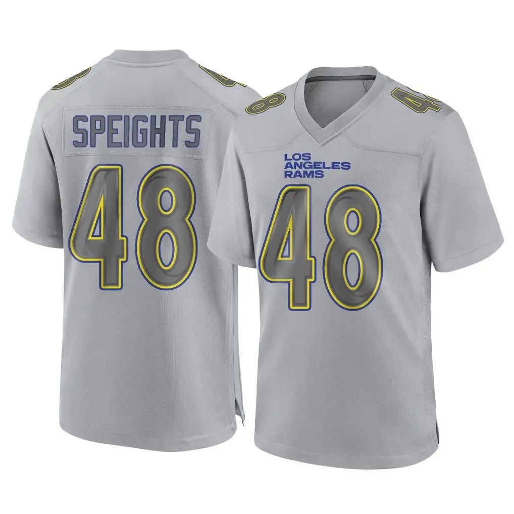 Rebec LA.Rams #48 Omar Speights Player Gray Atmosphere Fashion Home Game Stitched Jerseys