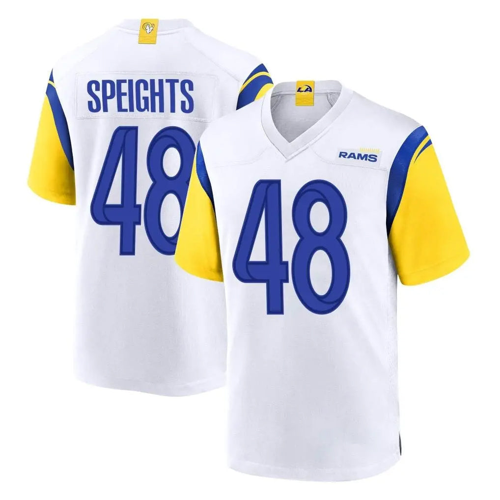Rebec LA.Rams #48 Omar Speights Player White Home Game Stitched Jerseys