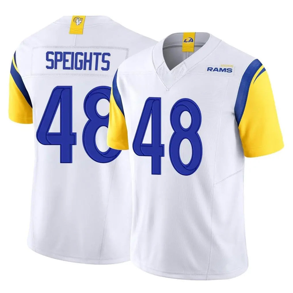 Rebec LA.Rams #48 Omar Speights Player White Limited Vapor F.U.S.E. Home Game Stitched Jerseys