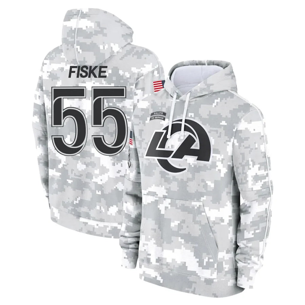 Rebec LA.Rams #55 Braden Fiske Player Arctic Camo Salute to Service Hoodies Limited Game Stitched Jerseys