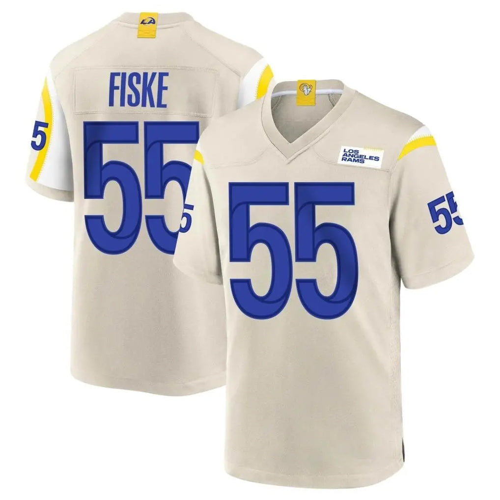 Rebec LA.Rams #55 Braden Fiske Player Bone Home Game Stitched Jerseys