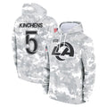 Rebec LA.Rams #5 Kamren Kinchens Player Arctic Camo Salute to Service Hoodies Limited Game Stitched Jerseys