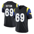 Rebec LA.Rams #69 Kevin Dotson Player Black Midnight Rivalries Collection Limited Home Game Stitched Jerseys