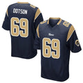 Rebec LA.Rams #69 Kevin Dotson Player Navy Home Game Stitched Jerseys