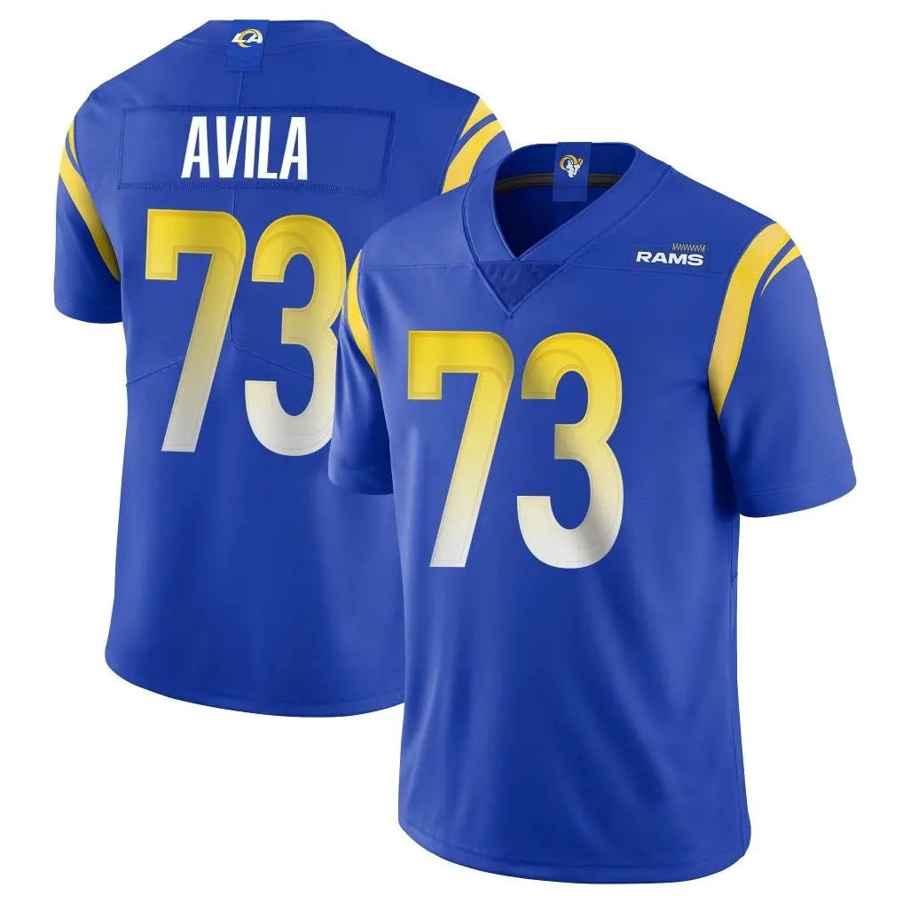 Rebec LA.Rams #73 Steve Avila Player Royal Limited Vapor Untouchable Home Game Stitched Jerseys