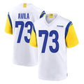 Rebec LA.Rams #73 Steve Avila Player White Home Game Stitched Jerseys
