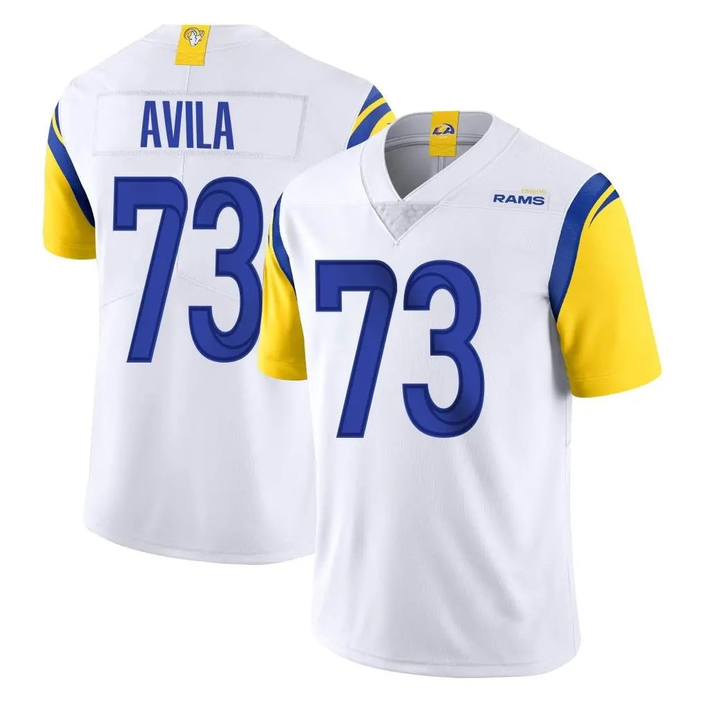 Rebec LA.Rams #73 Steve Avila Player White Limited Vapor Untouchable Home Game Stitched Jerseys