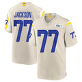 Rebec LA.Rams #77 Alaric Jackson Player Bone Home Game Stitched Jerseys