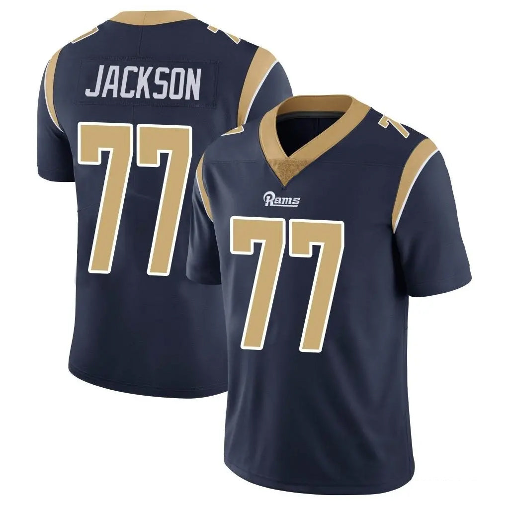 Rebec LA.Rams #77 Alaric Jackson Player Navy Limited Vapor Untouchable Home Game Stitched Jerseys