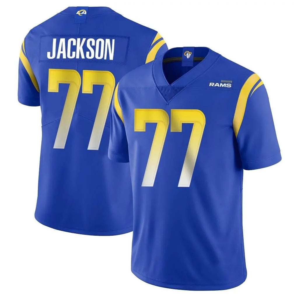 Rebec LA.Rams #77 Alaric Jackson Player Royal Limited Vapor Untouchable Home Game Stitched Jerseys
