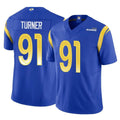 Rebec LA.Rams #91 Kobie Turner Player Royal Limited Vapor F.U.S.E. Home Game Stitched Jerseys