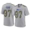 Rebec LA.Rams #97 Poona Ford Player Gray Atmosphere Fashion Home Game Stitched Jerseys
