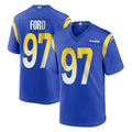 Rebec LA.Rams #97 Poona Ford Player Royal Home Game Stitched Jerseys