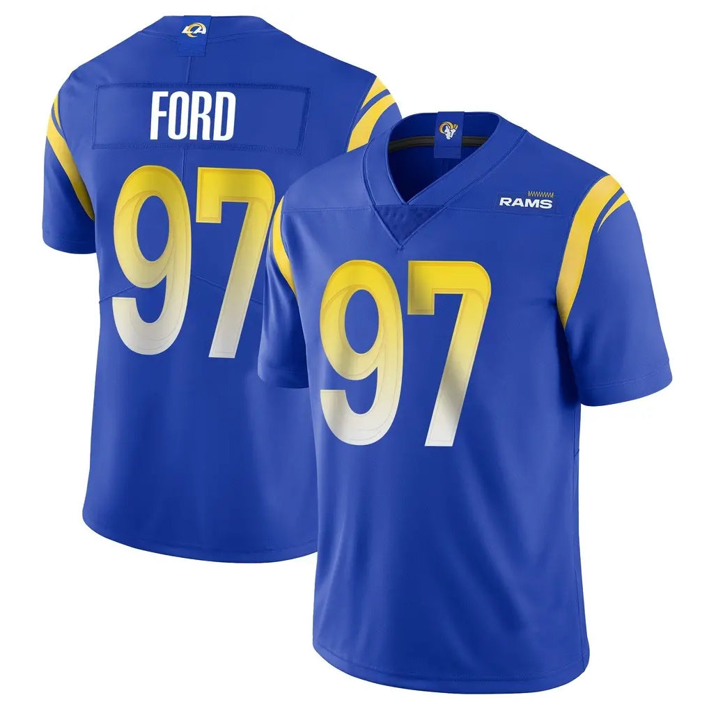 Rebec LA.Rams #97 Poona Ford Player Royal Limited Vapor Untouchable Home Game Stitched Jerseys