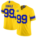 Rebec LA.Rams #99 Aaron Donald Yellow 2026 Vapor F.U.S.E. With 4- Star C Patch Limited Football Stitched Jersey