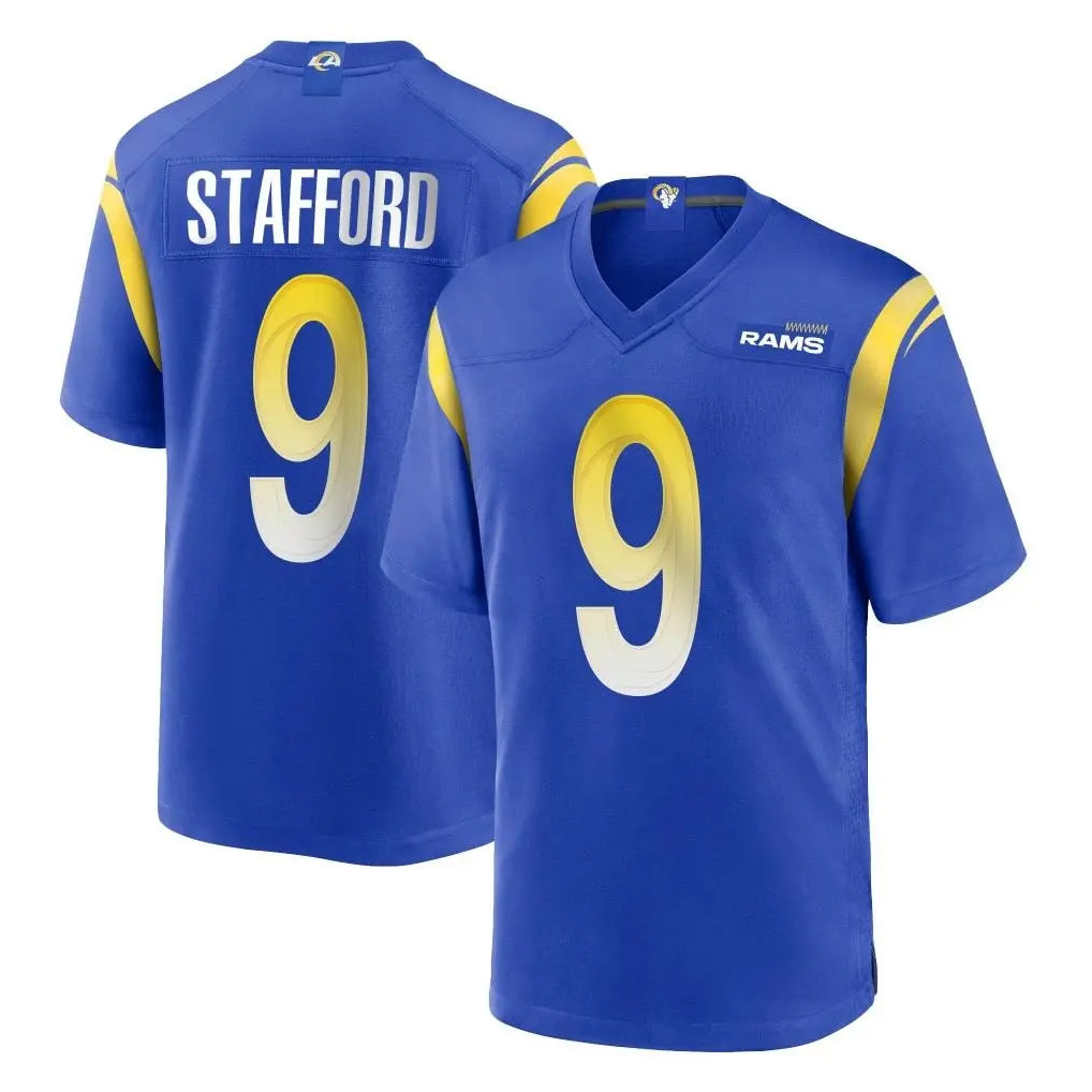Rebec LA.Rams #9 Matthew Stafford Player Royal Home Game Stitched Jerseys