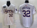 Rebec L.Tigers #32 Kade Anderson White Pinstripe 2025 World Series Stitched Baseball American College Jerseys